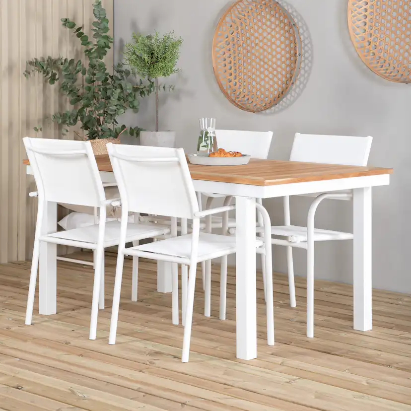 Matgrupp Venture Home Perla 152/210 med 4 Siri Karmstolar