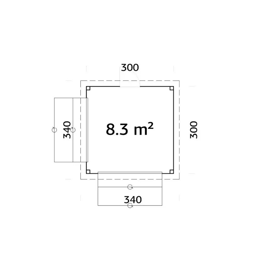 Kiosk Palmako Lenna 8,3 m2 Set 305