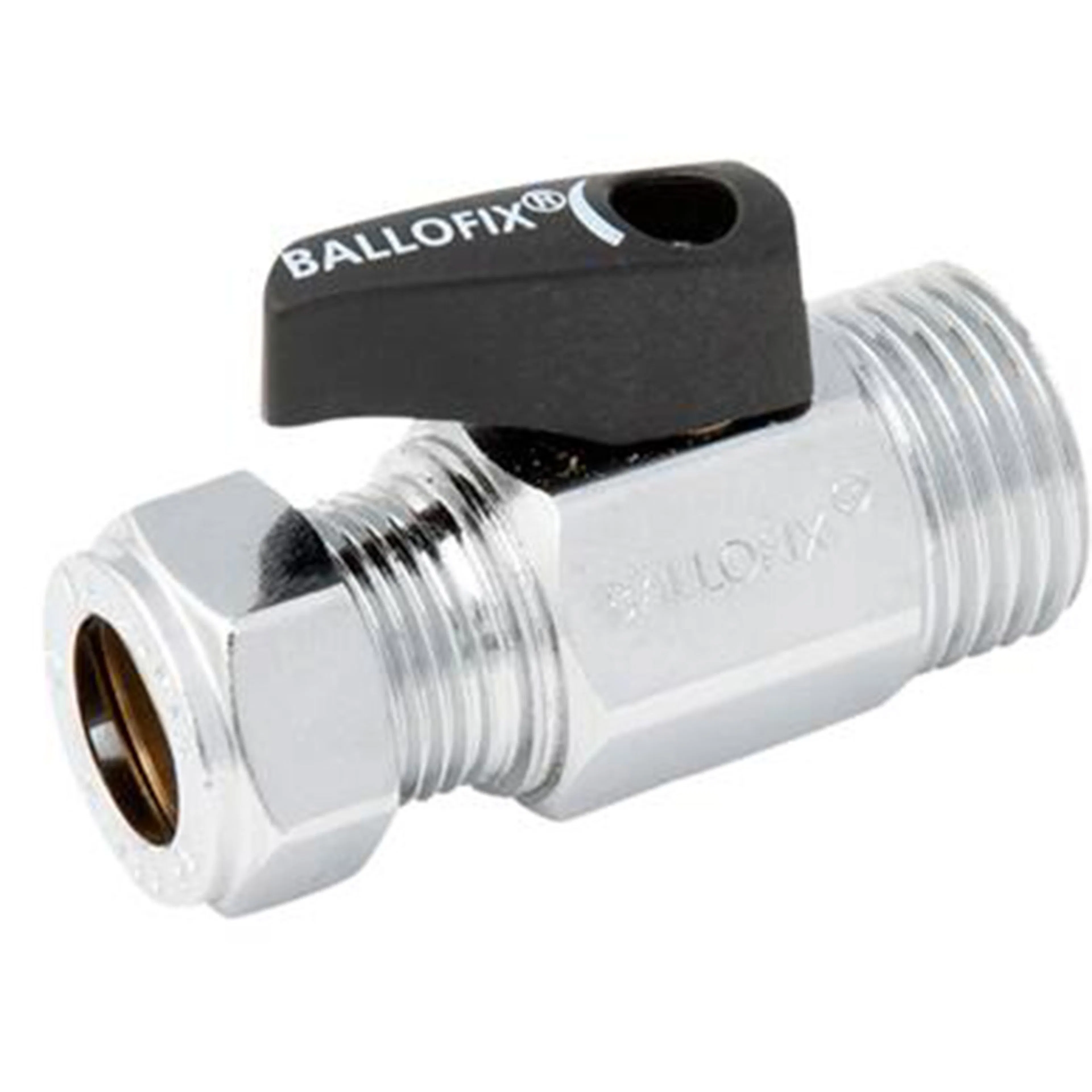 Kulventil Broen Ballofix 509 Rak med Vred Dimension: 12xR15 mm