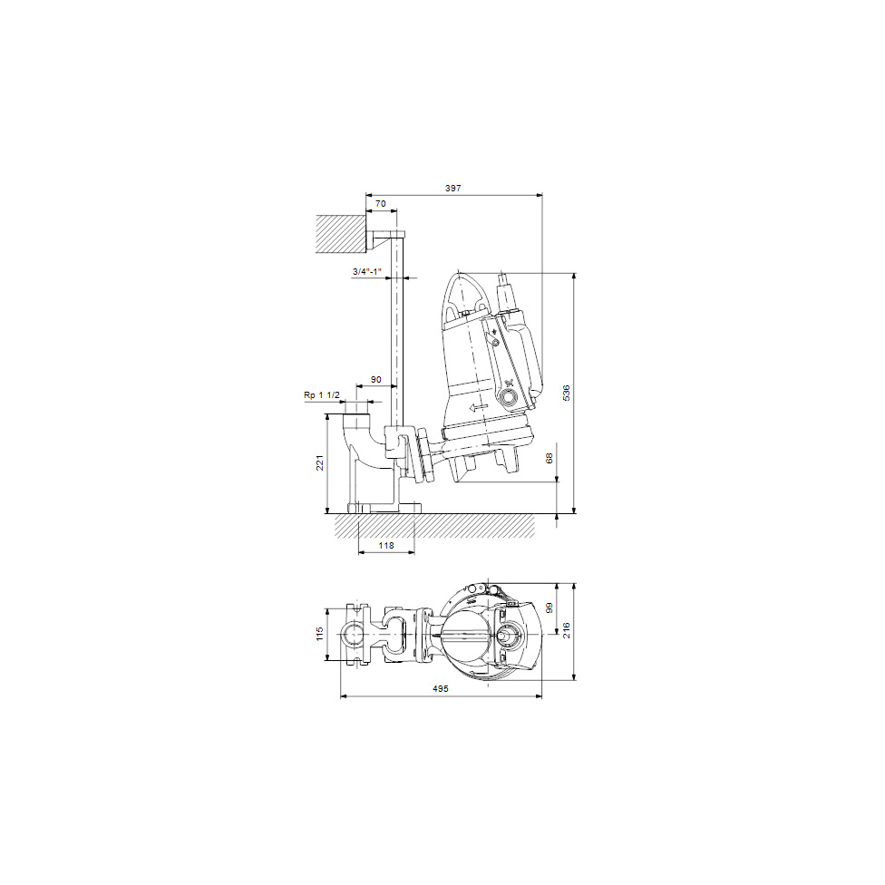 Avloppspump Grundfos SEG.40.E.2.50B
