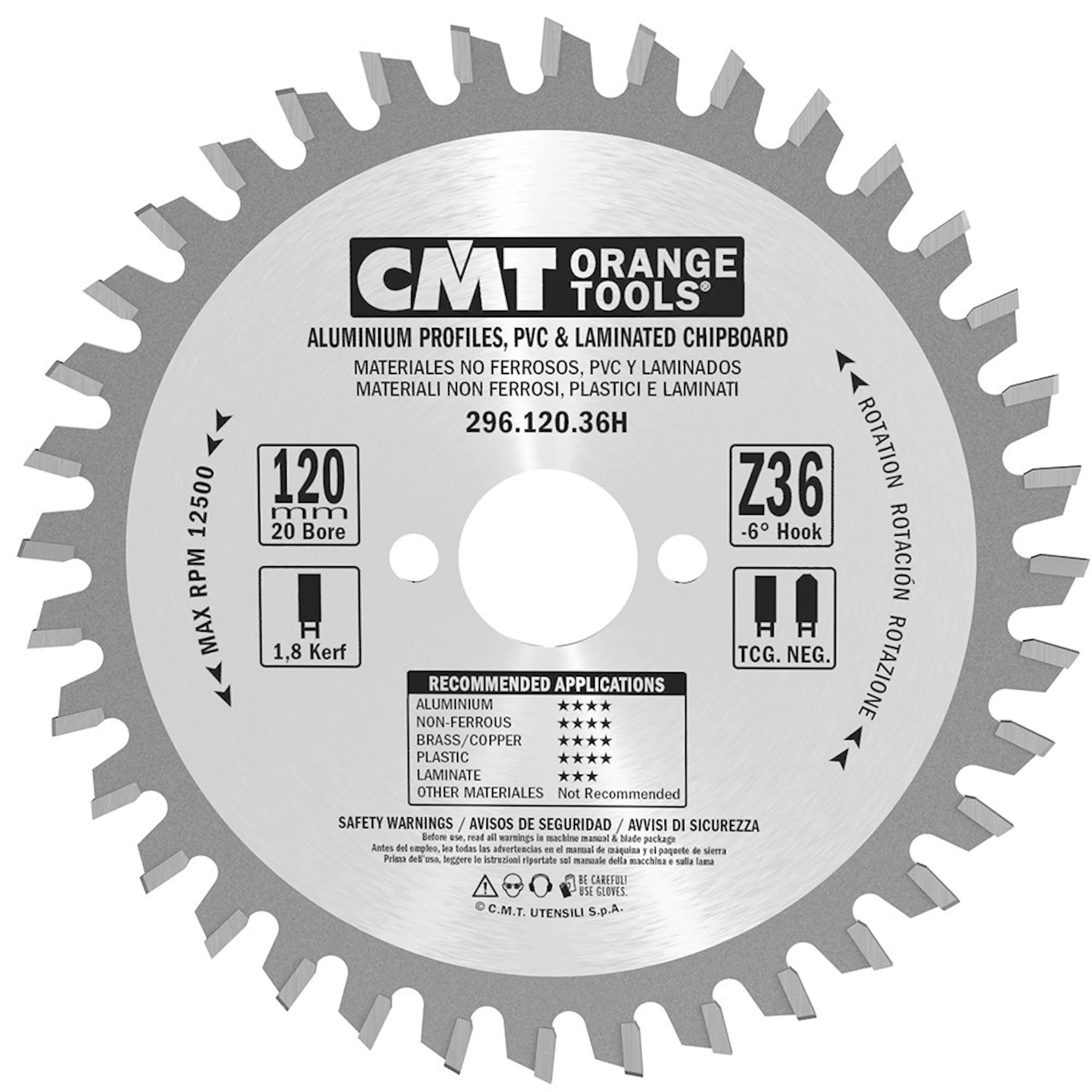 Cirkelsågklinga CMT Orange Tools NE NEG Alu/laminat