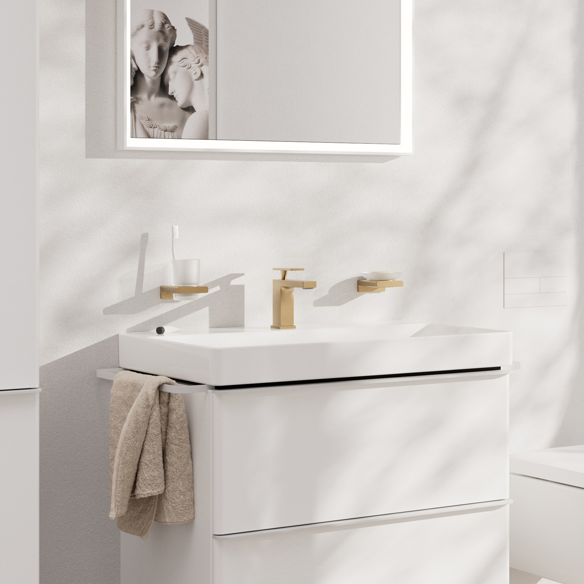 Tvättställsblandare Hansgrohe Tecturis E 80 CoolStart utan Bottenventil