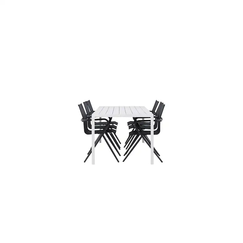 Break Dining Table - White / White Aintwood +Alina Dining C Trädgårdsgrupp Venture Home Break med 6 Alina Stolar