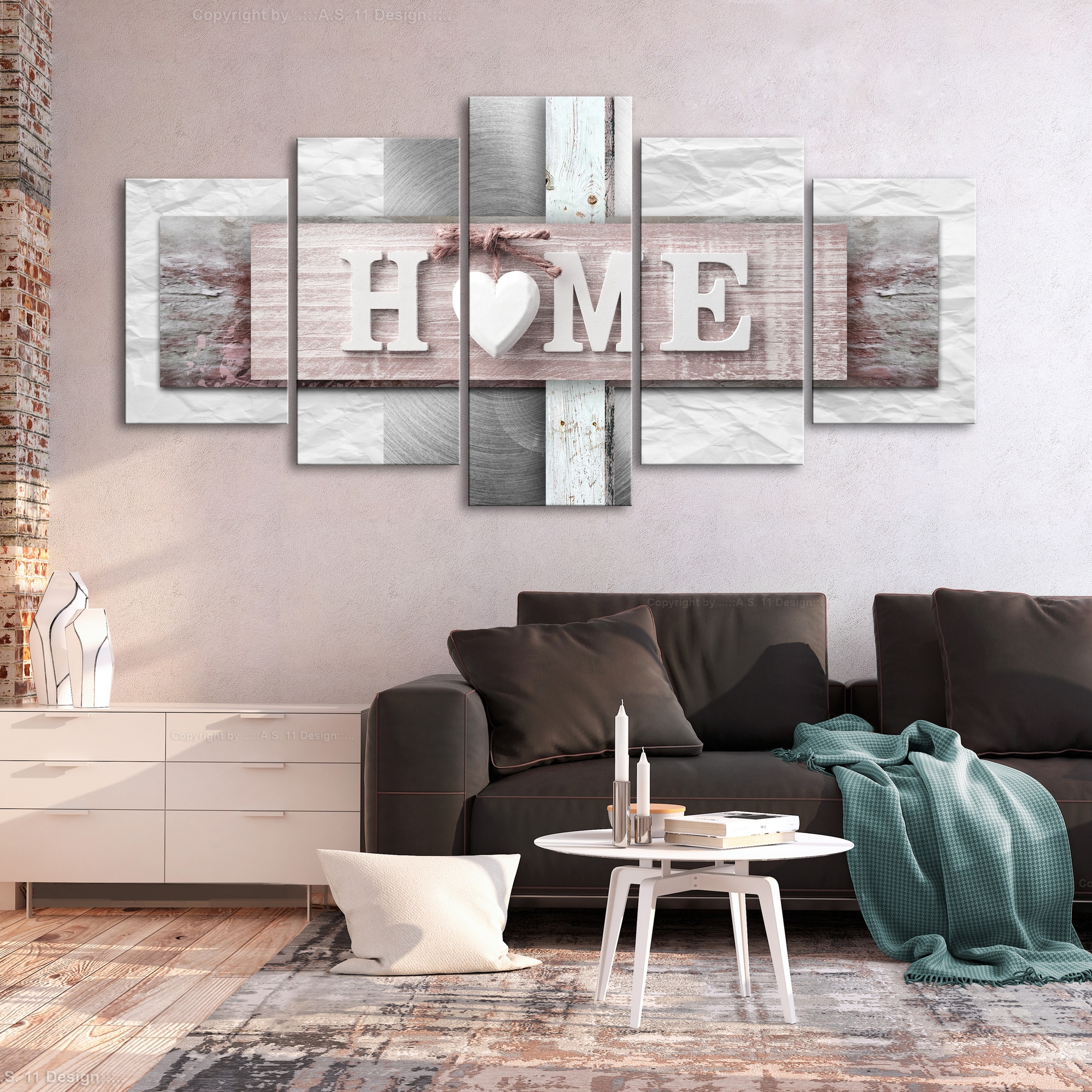 Tavla Arkiio Home Eclecticism 5 delar 225x100
