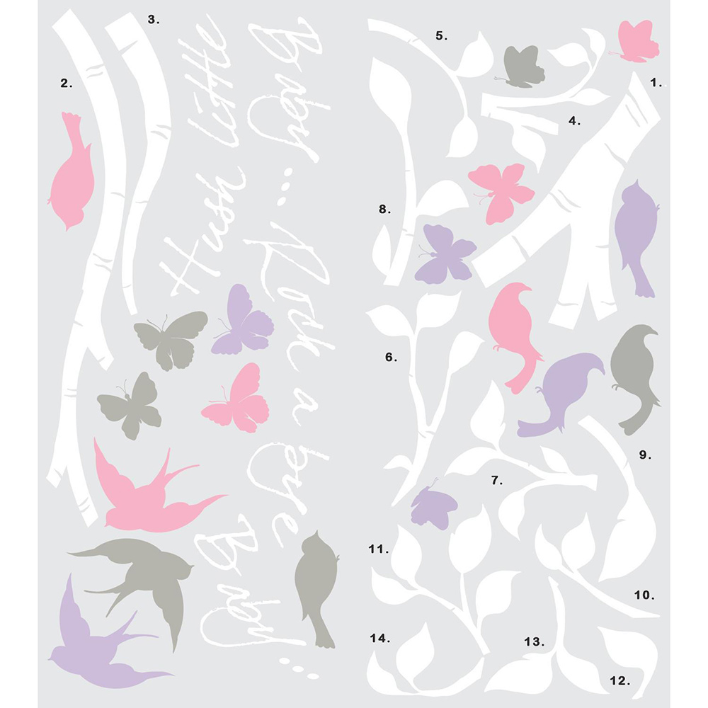 Väggdekor RoomMates Rock-a-bye Bird Branch