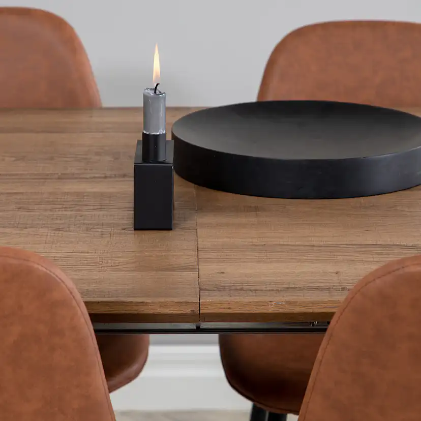Matgrupp Venture Home Ina med 4 Pobbie Stolar Konstläder Brun