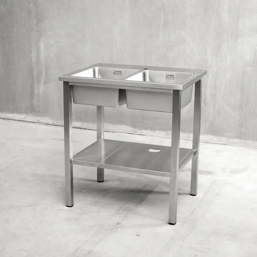 Bänkstativ Vilan Stainless Variant Stativ och Underhylla med hål