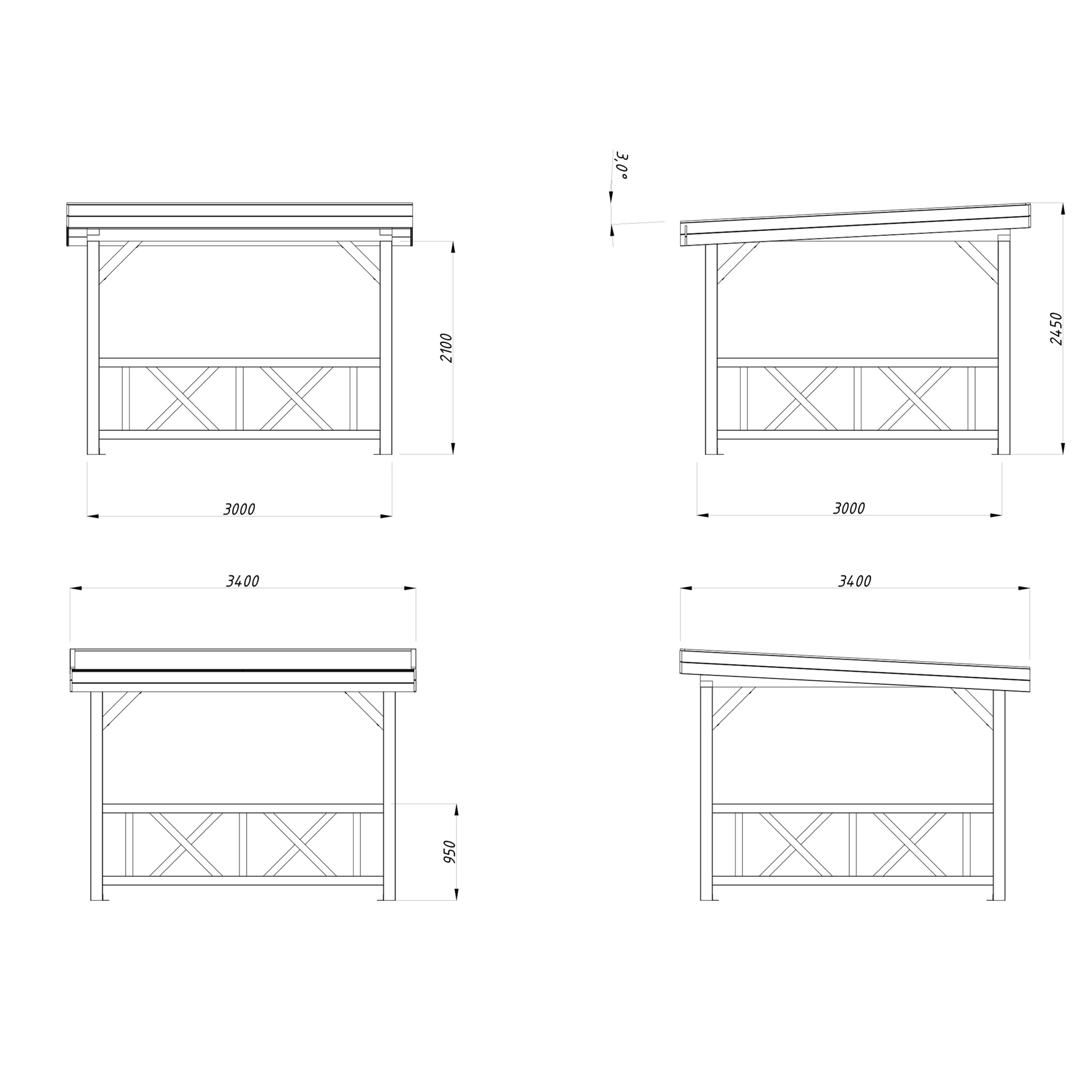 Paviljong Palmako Lenna 8,3 m2 Set 301