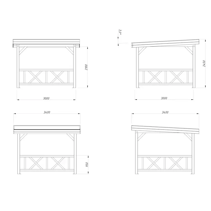 Paviljong Palmako Lenna 8,3 m2 Set 301