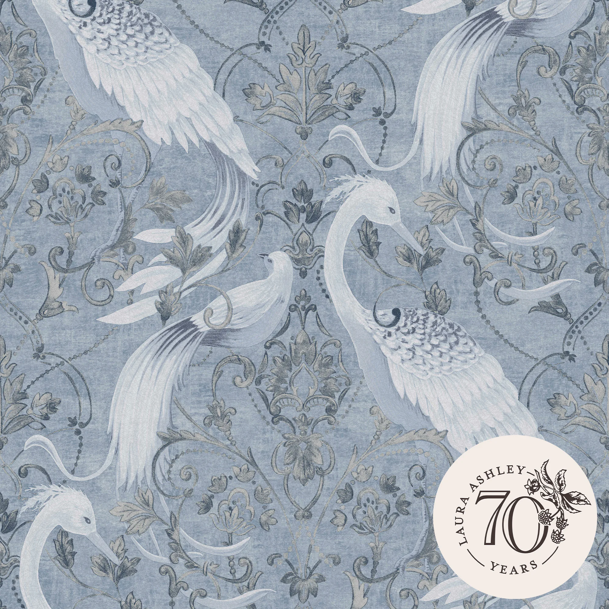 Tapet Laura Ashley Tregaron Midnight Blå 120132