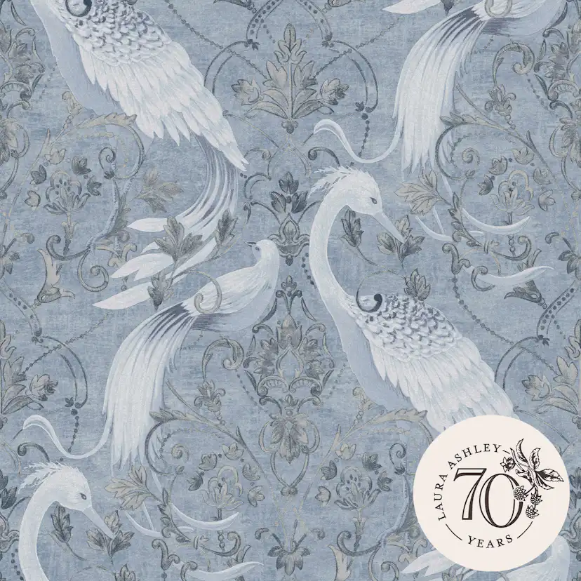 Tapet Laura Ashley Tregaron Midnight Blå 120132