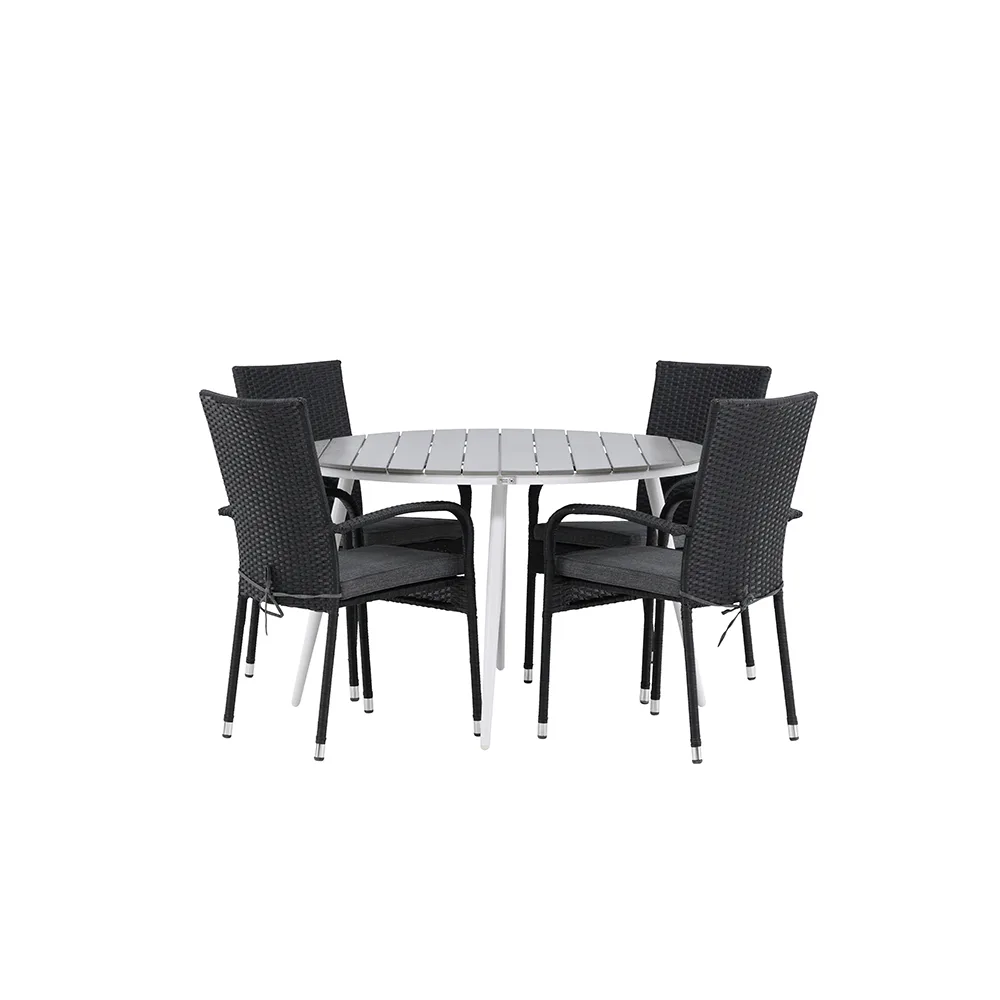 Matgrupp Venture Home Break Ø120 cm med 4 Anna Stolar