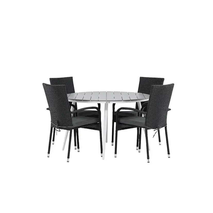 Matgrupp Venture Home Break Ø120 cm med 4 Anna Stolar
