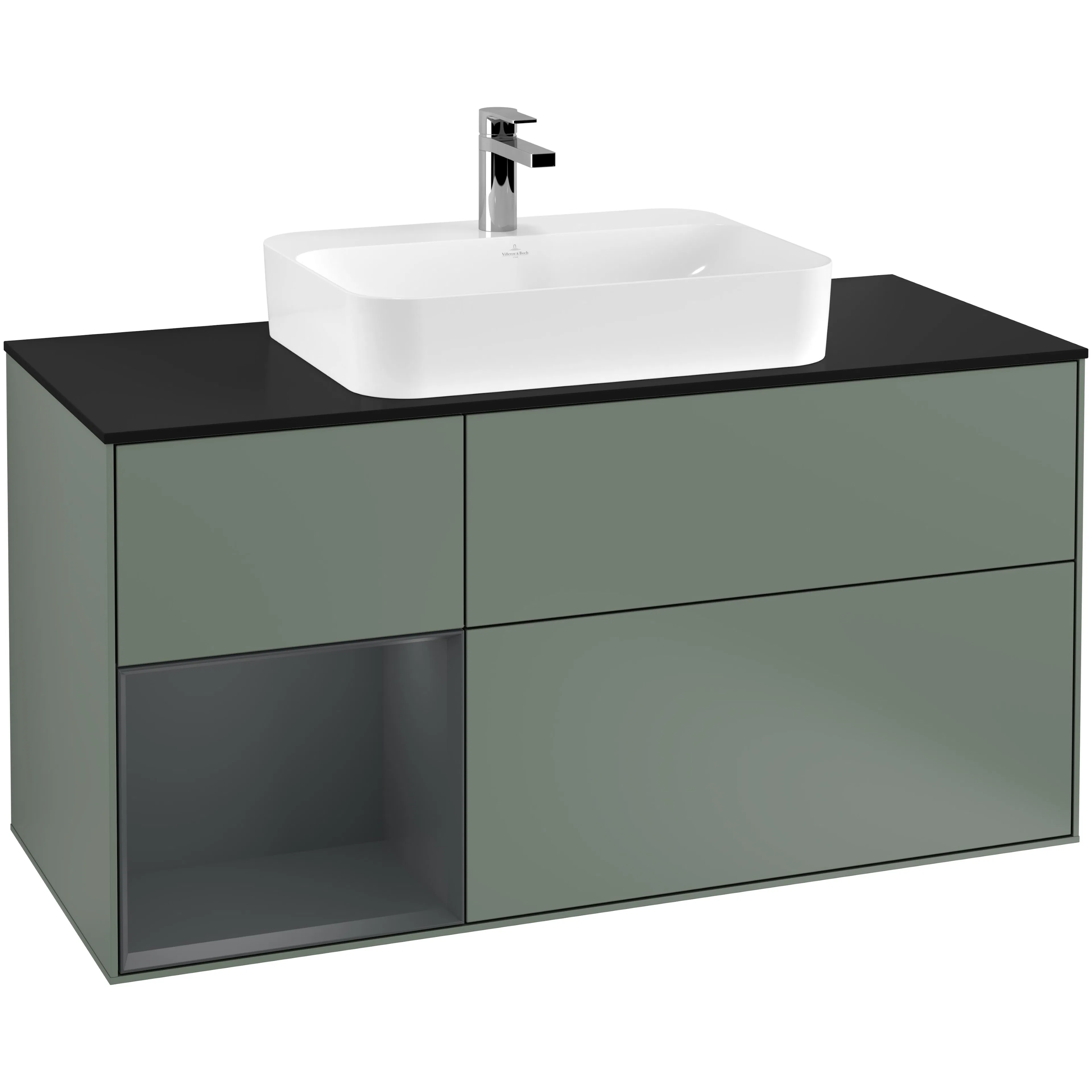 Tvättställsskåp Villeroy & Boch Finion med 3 Lådor Hylla och Bänkskiva för Ytmonterat Tvättställ