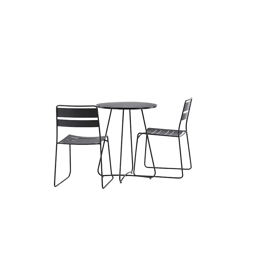 Bacong Cafetable Stål - Black / Round ø60** +Lina Dining Cha Svart