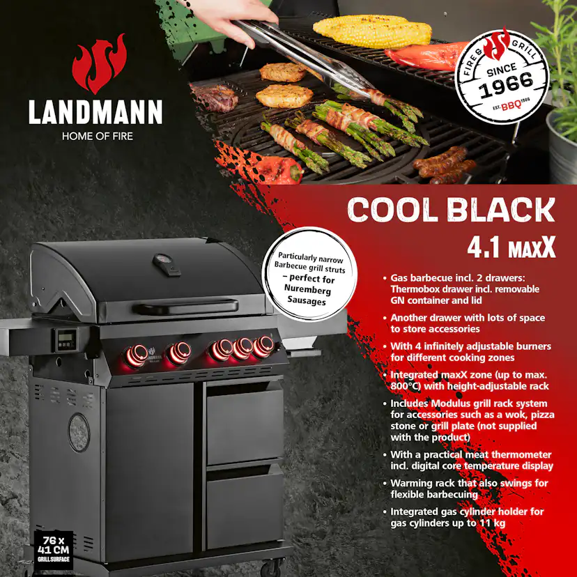 Gasolgrill Landmann Cool Black MaxX 4.1
