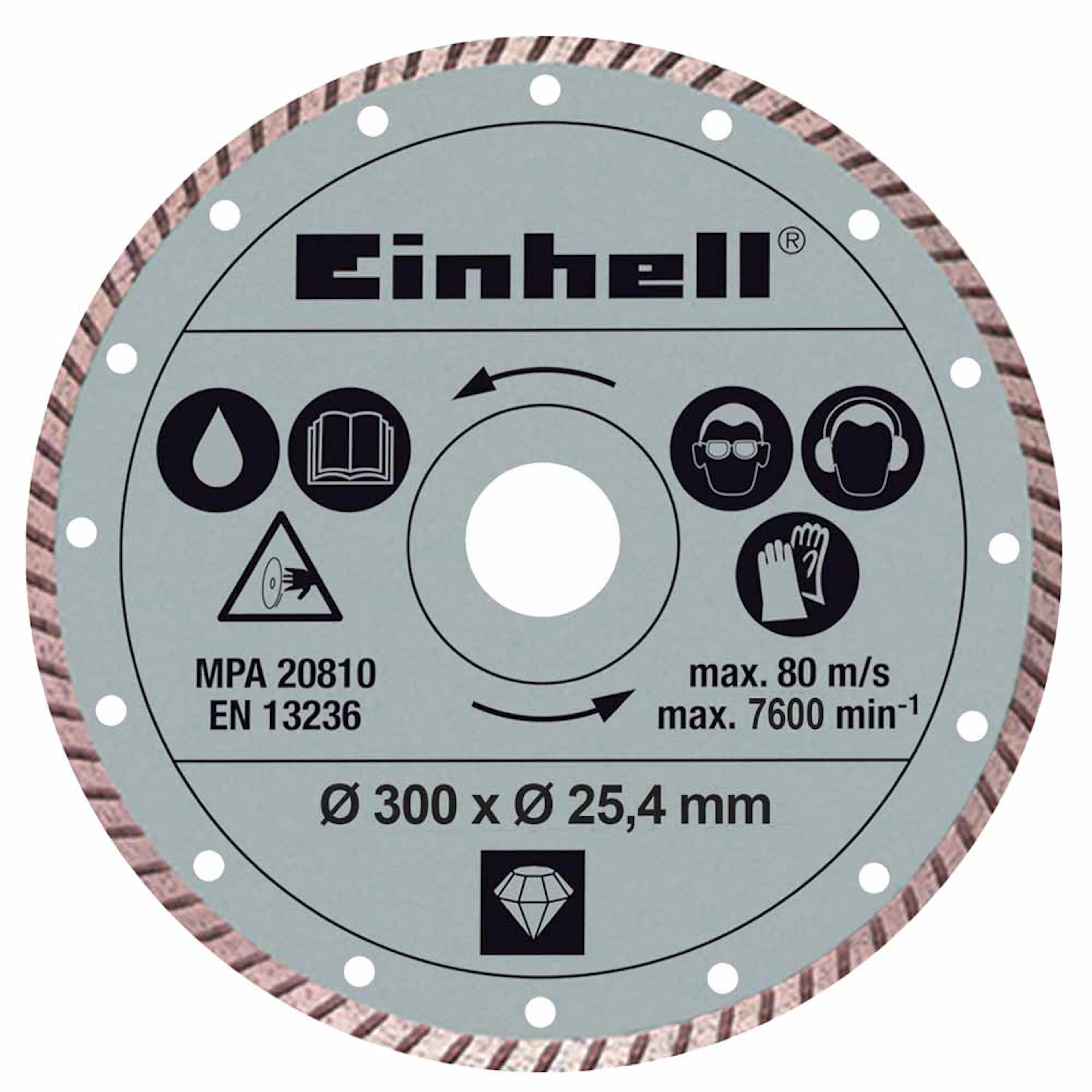 Diamantkapskiva Einhell Turbo 300X25,4x2,2