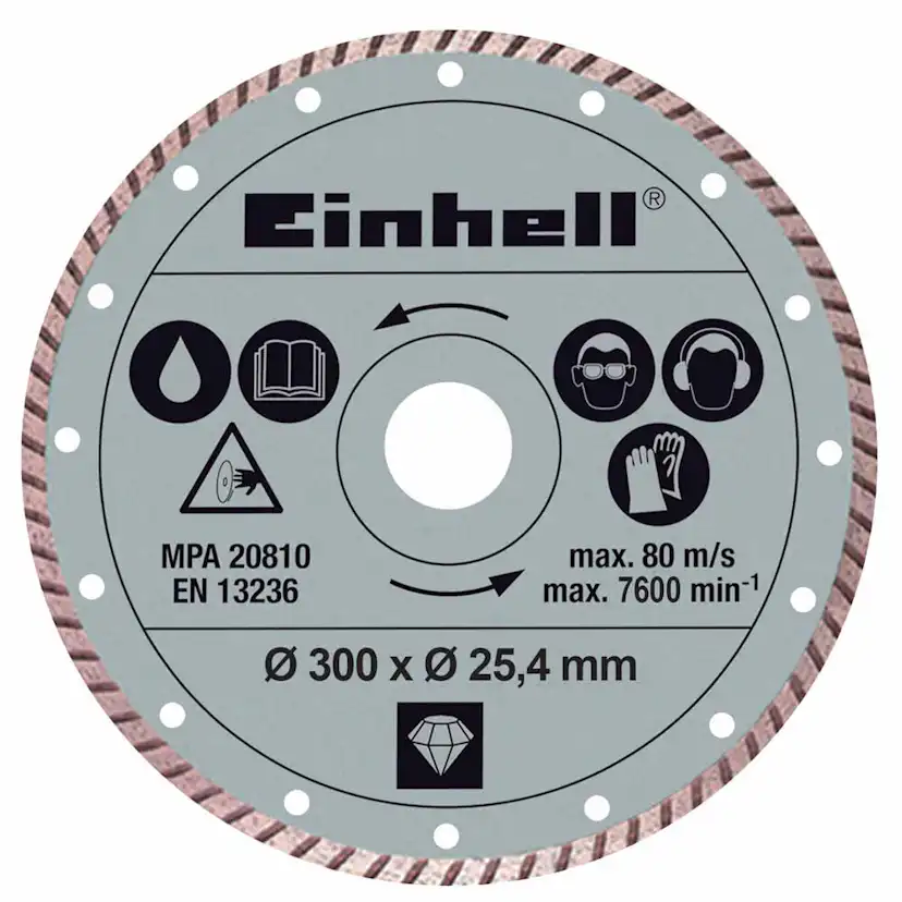 Diamantkapskiva Einhell Turbo 300X25,4x2,2