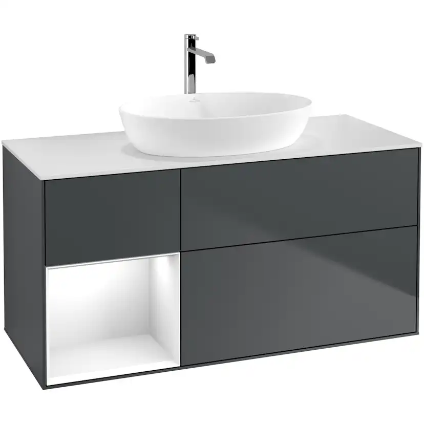 Tvättställsskåp Villeroy & Boch Finion med 3 Lådor Hylla och Bänkskiva för Fristående Tvättställ från Artis & Collaro