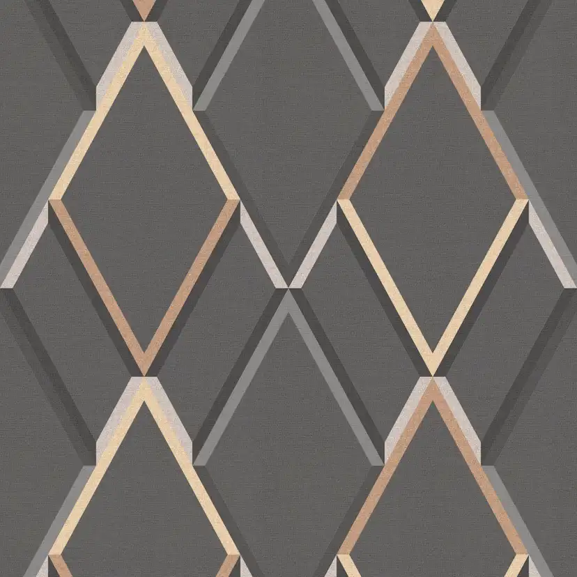 Tapet WOW Metallisk Geometrisk Grå