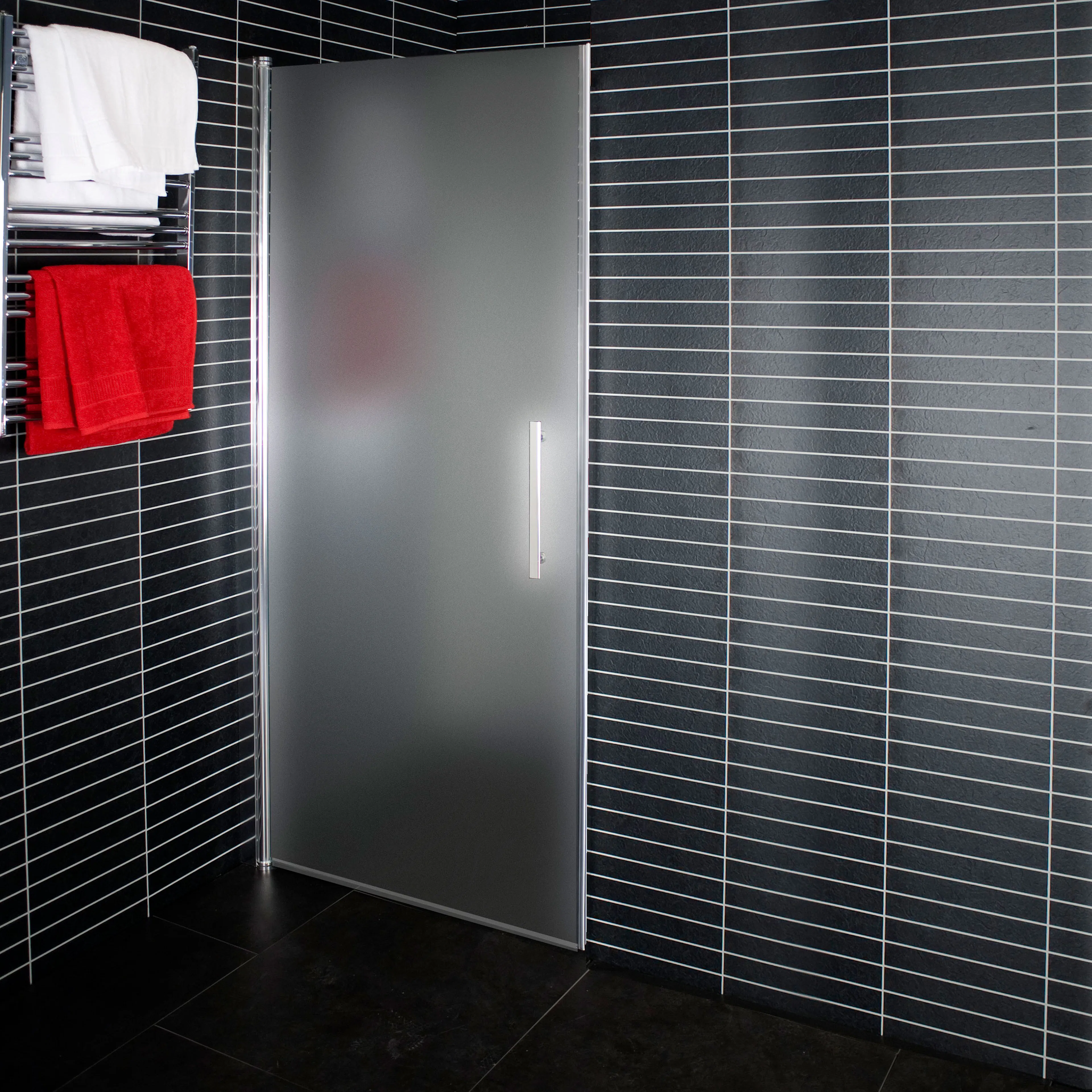 Duschdörr Arrow Door 900mm Frostat glas Bredd: 872 mm