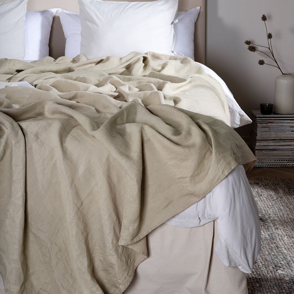 Milo Bedspread Linen Beige 260x260 cm Färg: Beige, Mått: 260x260 cm