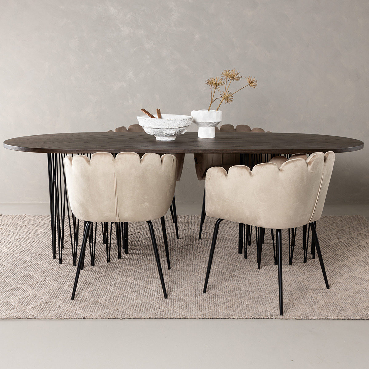 Matgrupp furniture/fashion Stone med 4 Limhamn Stolar