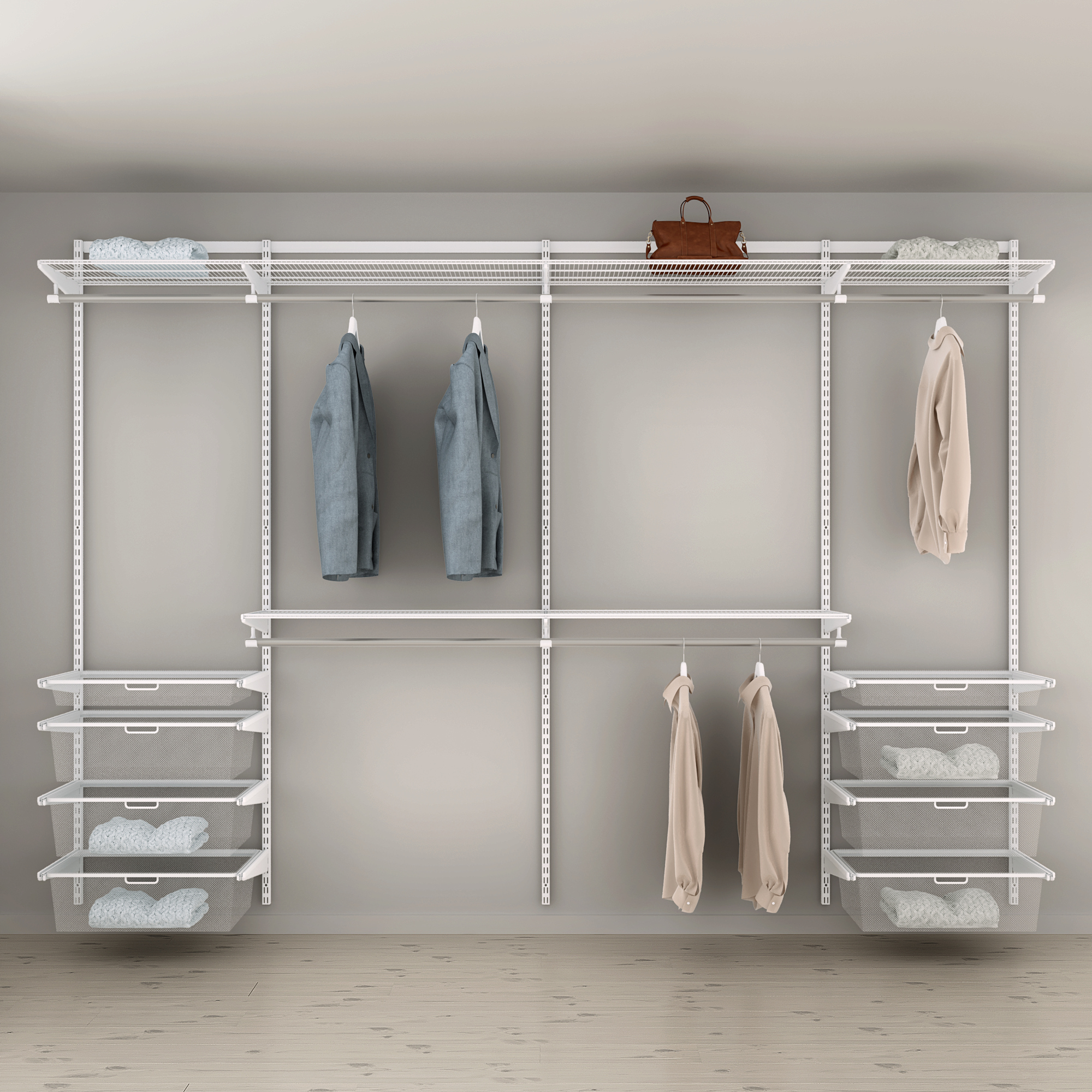 Garderobslösning Elfa Ready Solution Classic 8 306 cm Vit