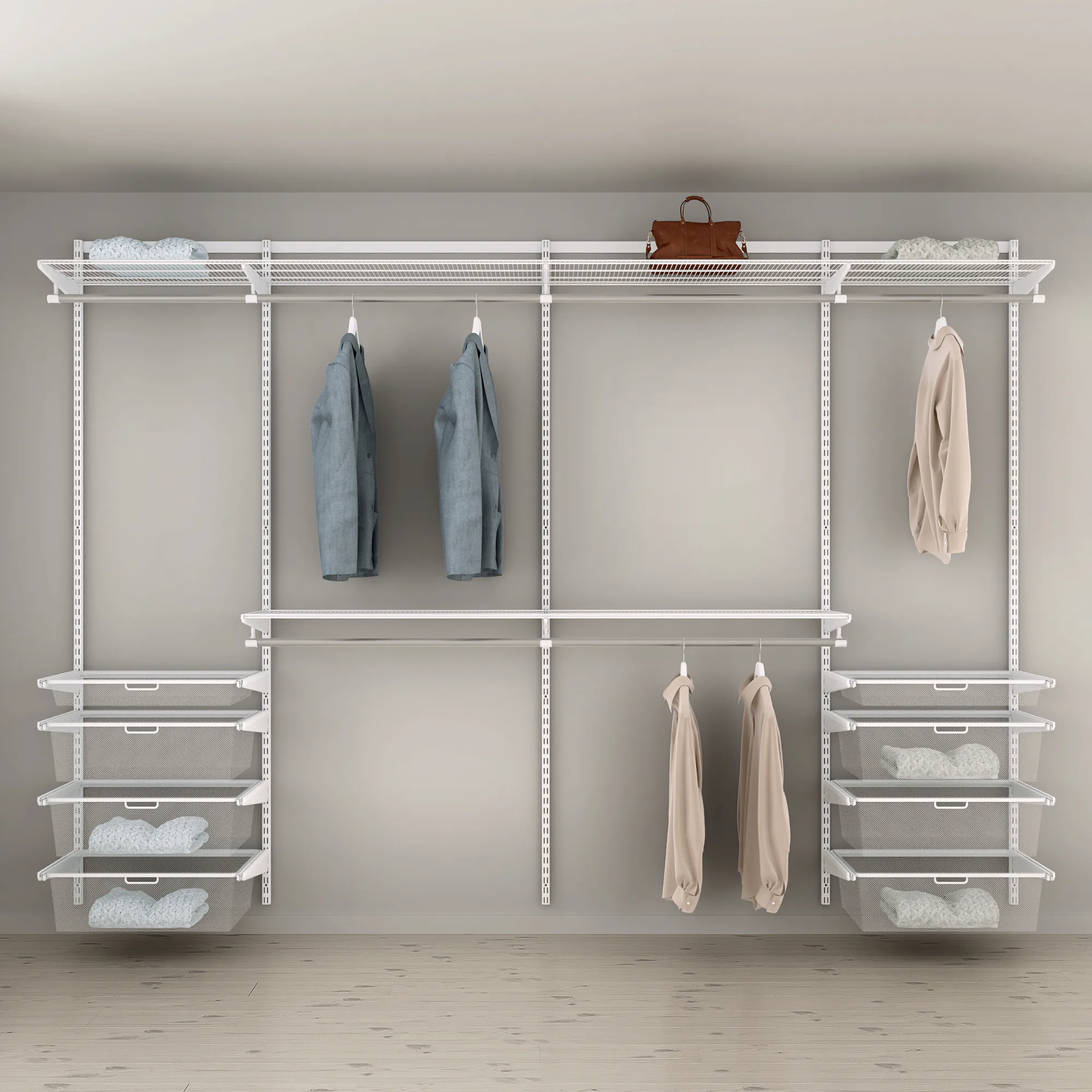 Garderobslösning Elfa Ready Solution Classic 8 306 cm Vit