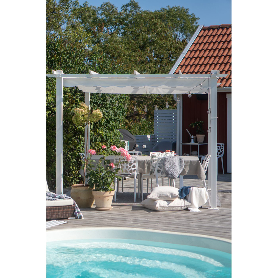 Pergola 3x3 m Vit Vit/Vit
