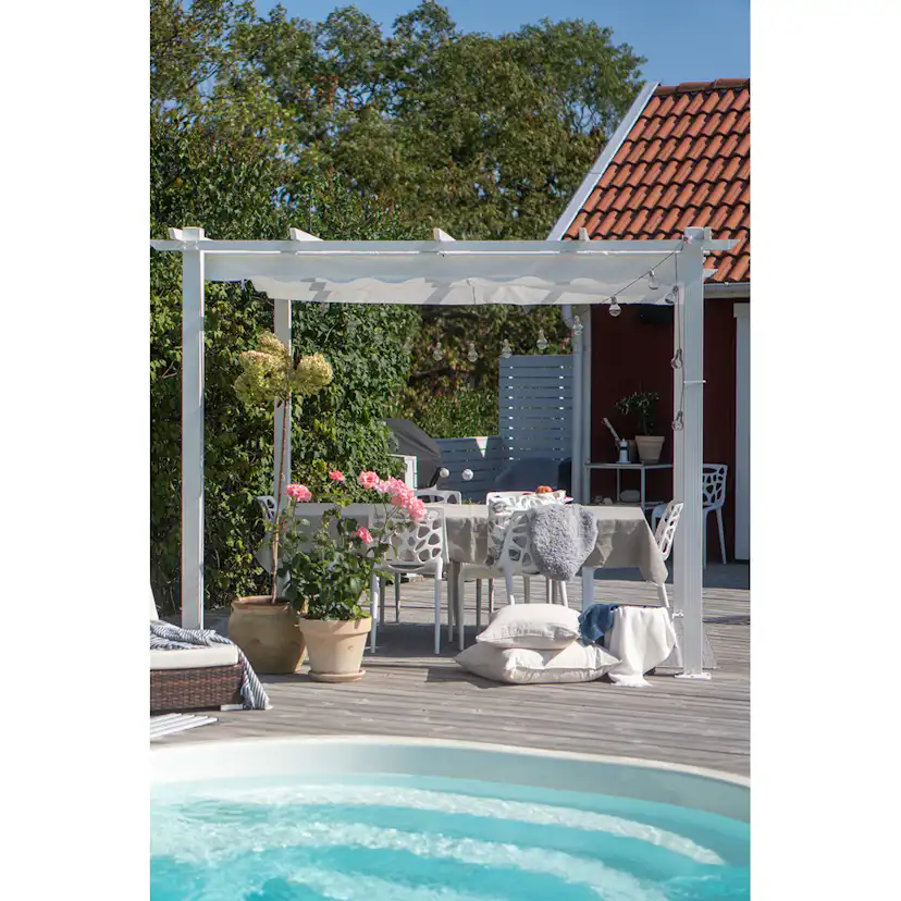 Pergola 3x3 m Vit Vit/Vit