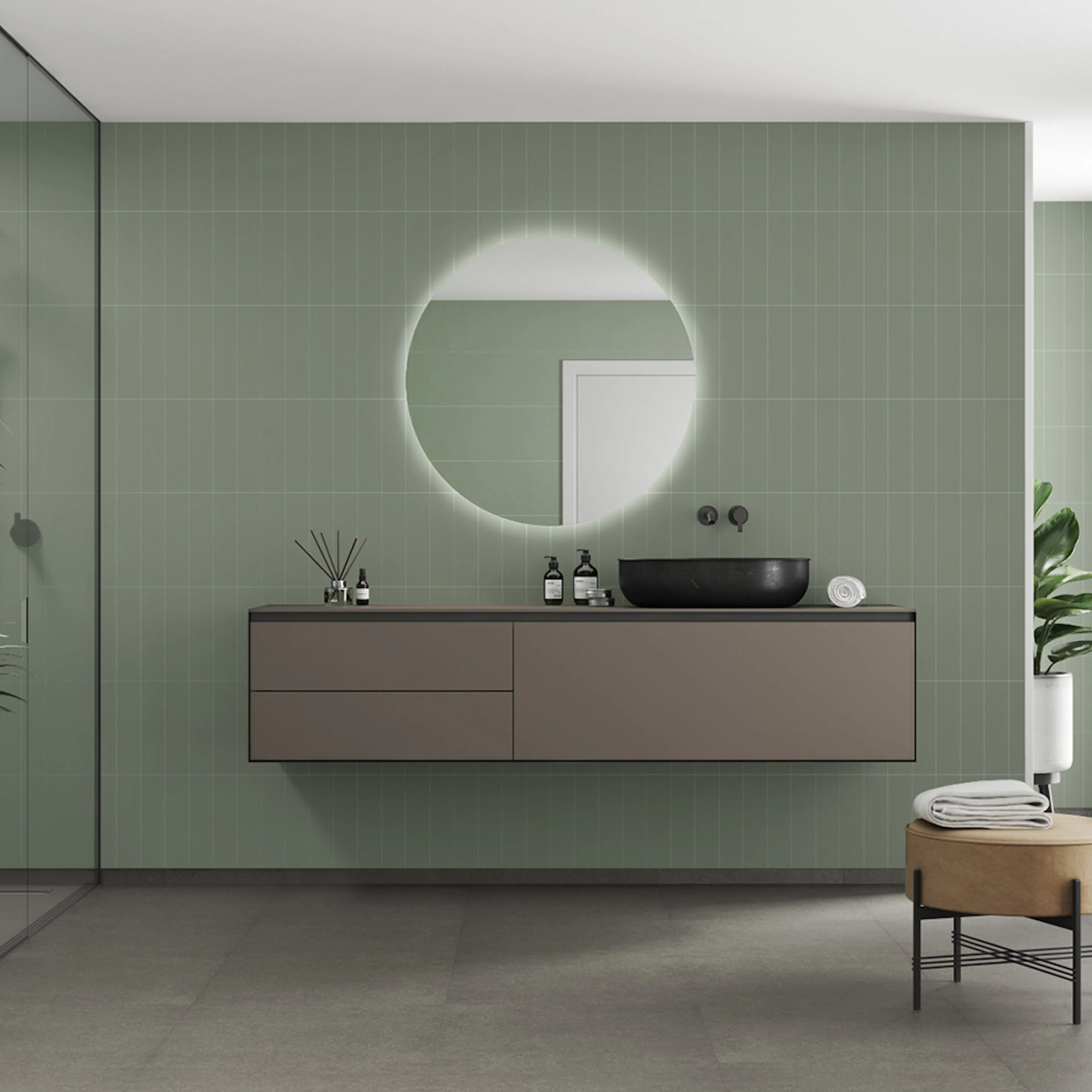 Våtrumsskiva Fibo 5206-M0830 EM Olivegreen 10x620x2400 mm