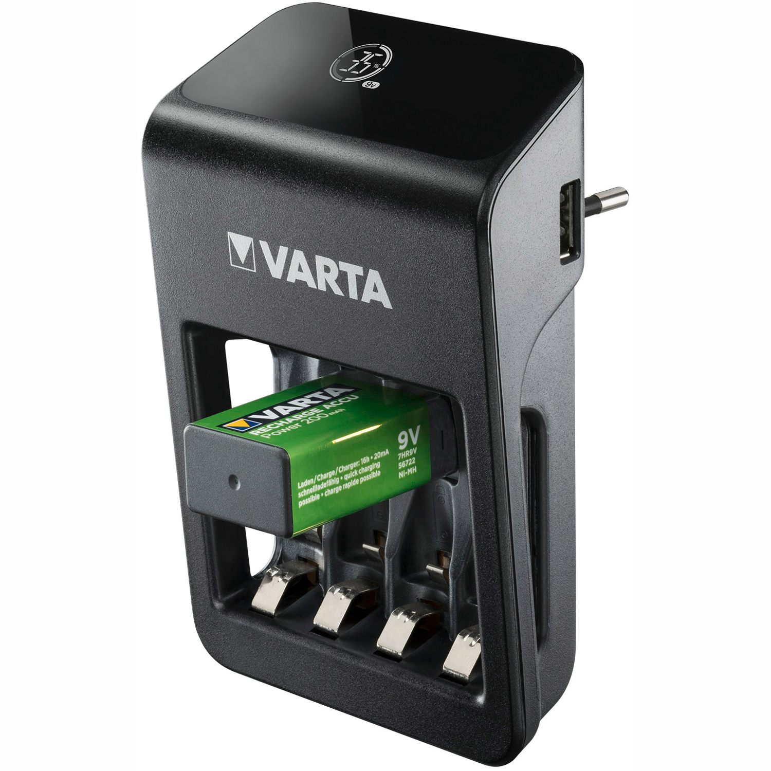 Laddare VARTA LCD Plug Carger+ AA/AAA/9V +U