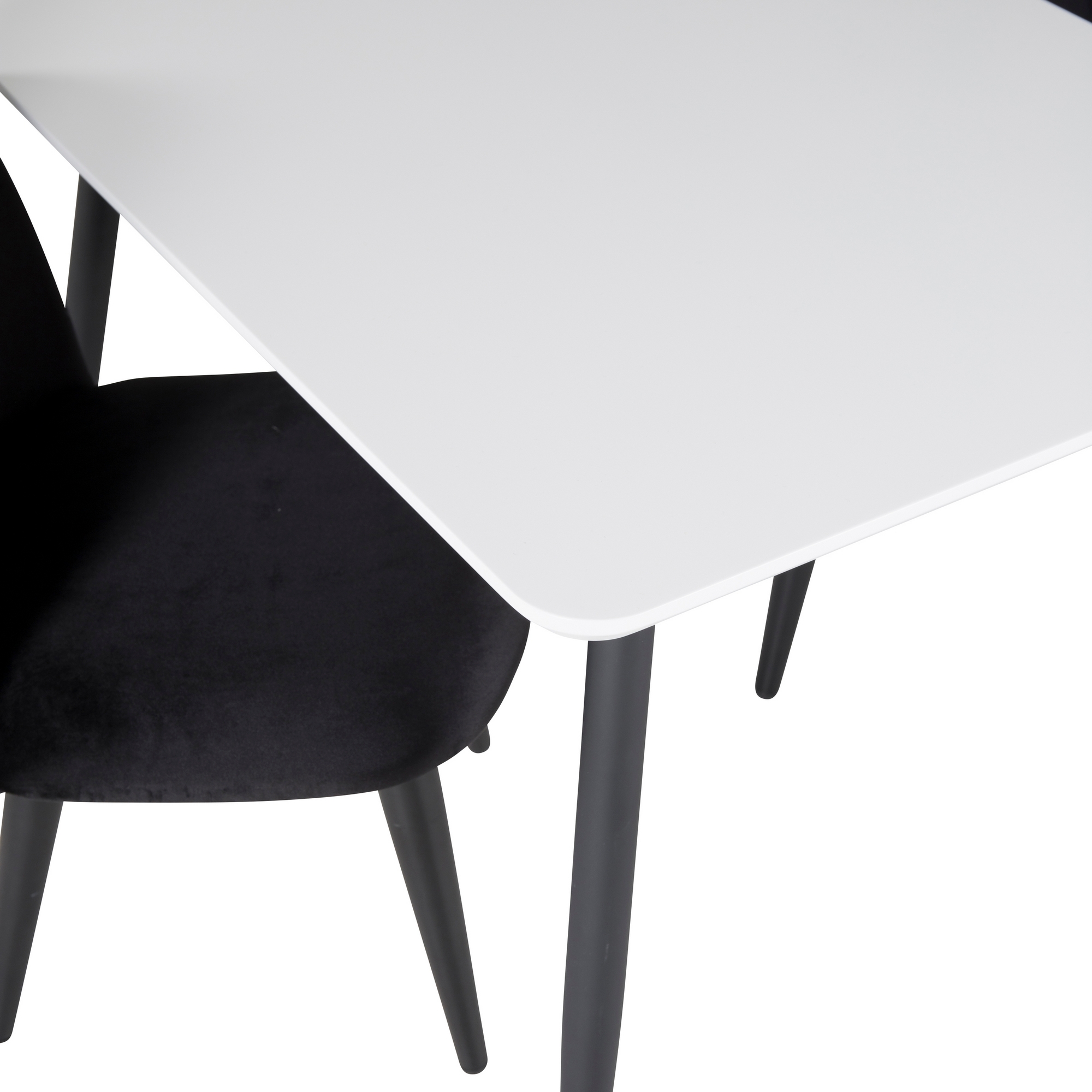 Polar Dining Table 80*60 XXS - White / Black+Velvet Dining C Svart