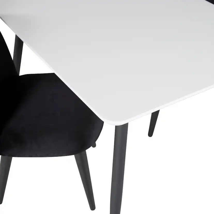 Polar Dining Table 80*60 XXS - White / Black+Velvet Dining C Svart