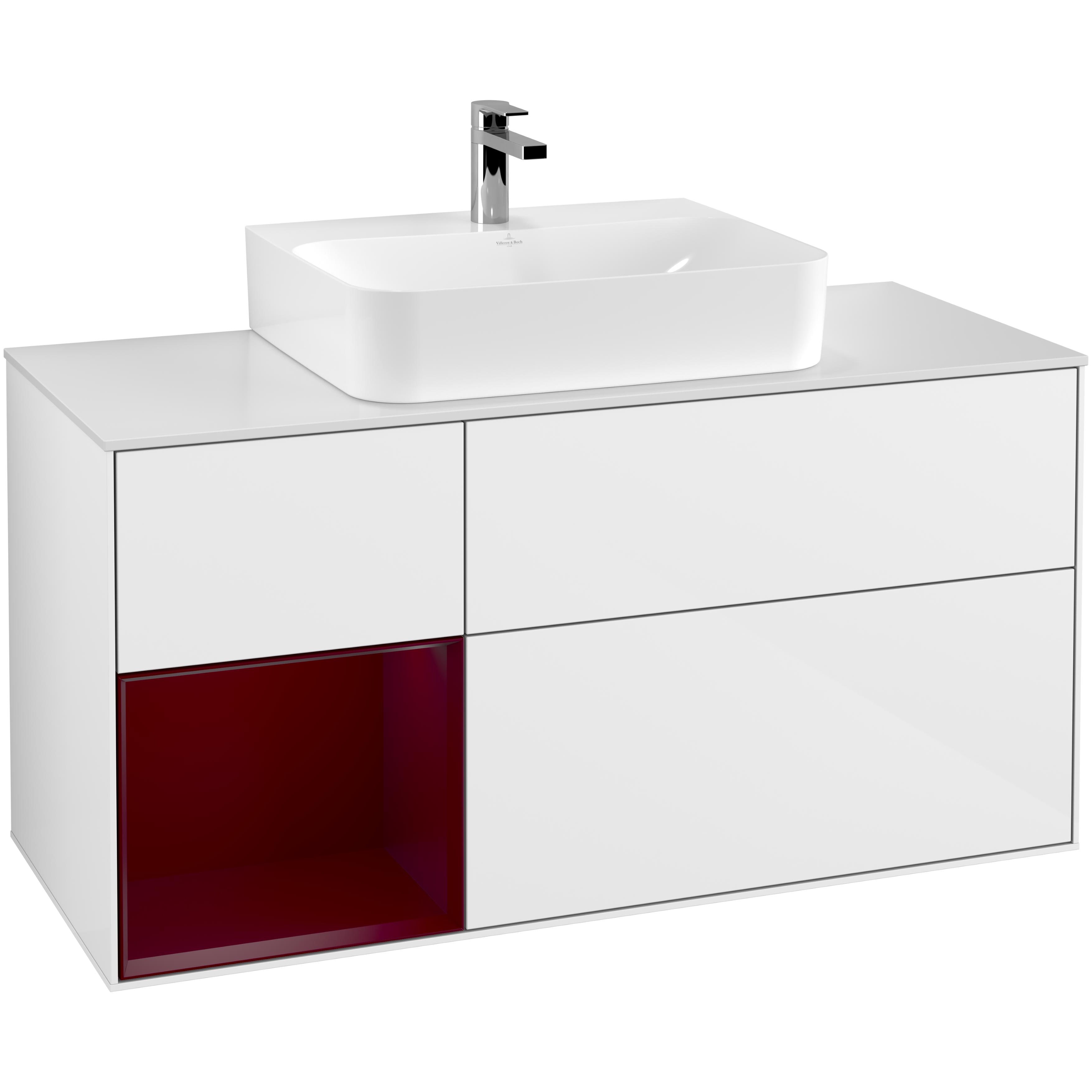 Tvättställsskåp Villeroy & Boch Finion med 3 Lådor Hylla och Bänkskiva för Centrerat Tvättställ