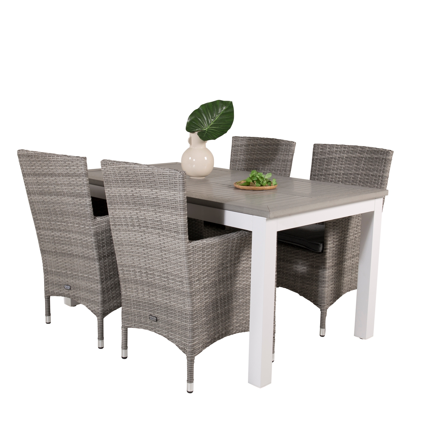 Albany Dining Table 152/210*90 - White Alu / Grey Aintwood+M Grå