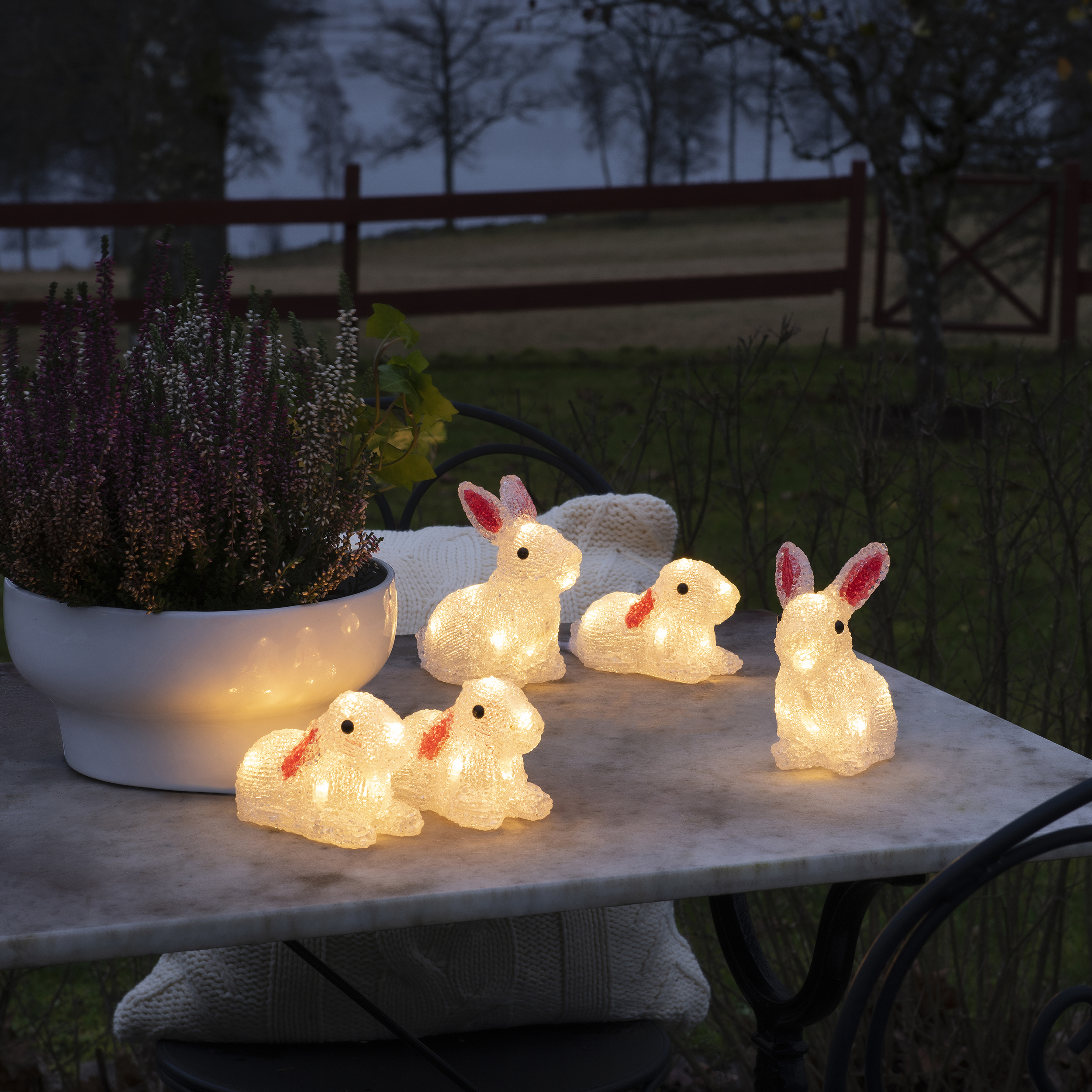 Dekorationsbelysning Gnosjö Konstsmide Kaniner LED 5 st