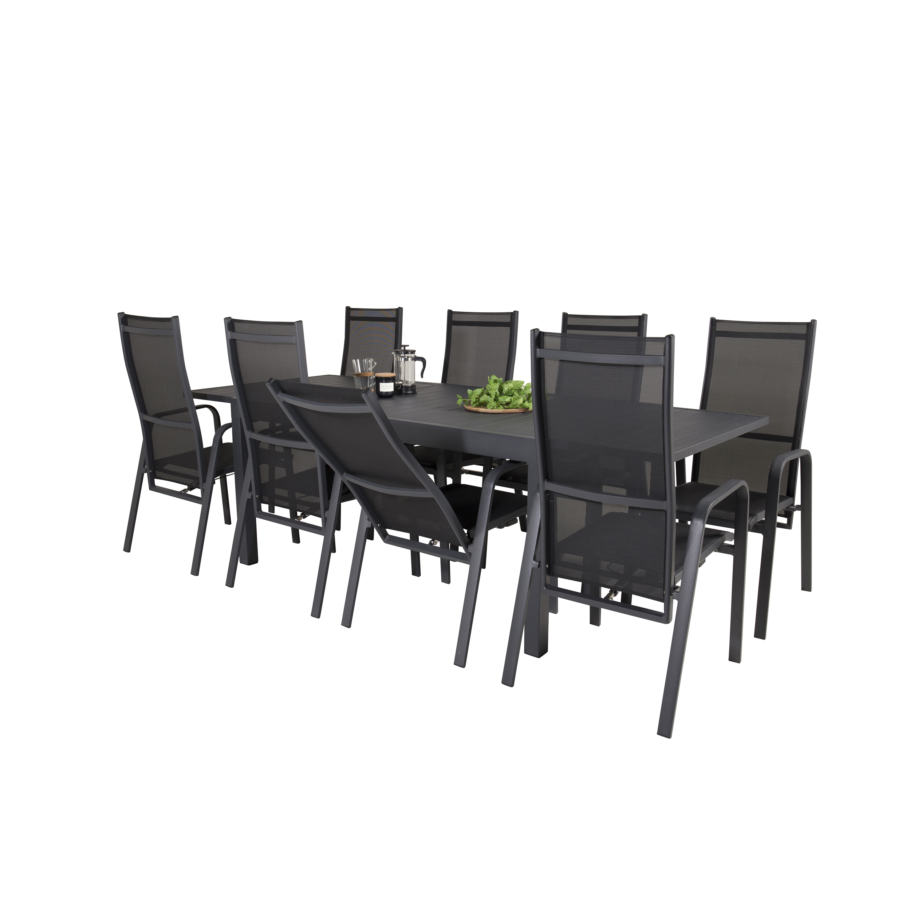 Matgrupp Venture Home Madrid 160/240 med 8 Copacabana Stolar