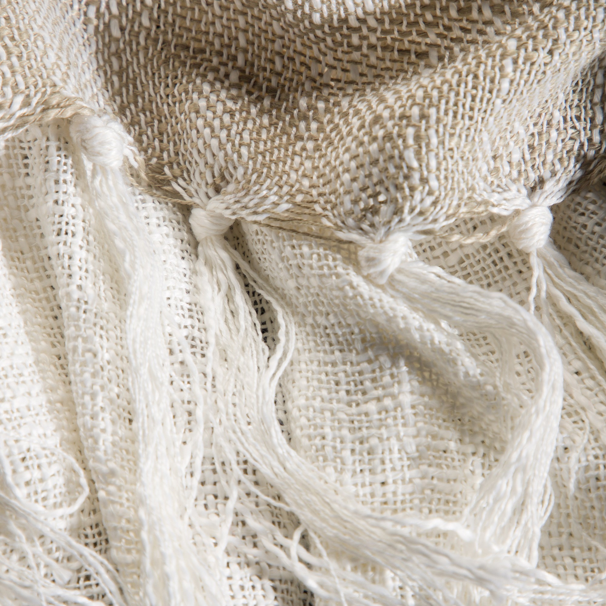 Sandy Throw Slub/polyester - Offwhite/beige/brown / - 130*17 Beige/Brun/Vit