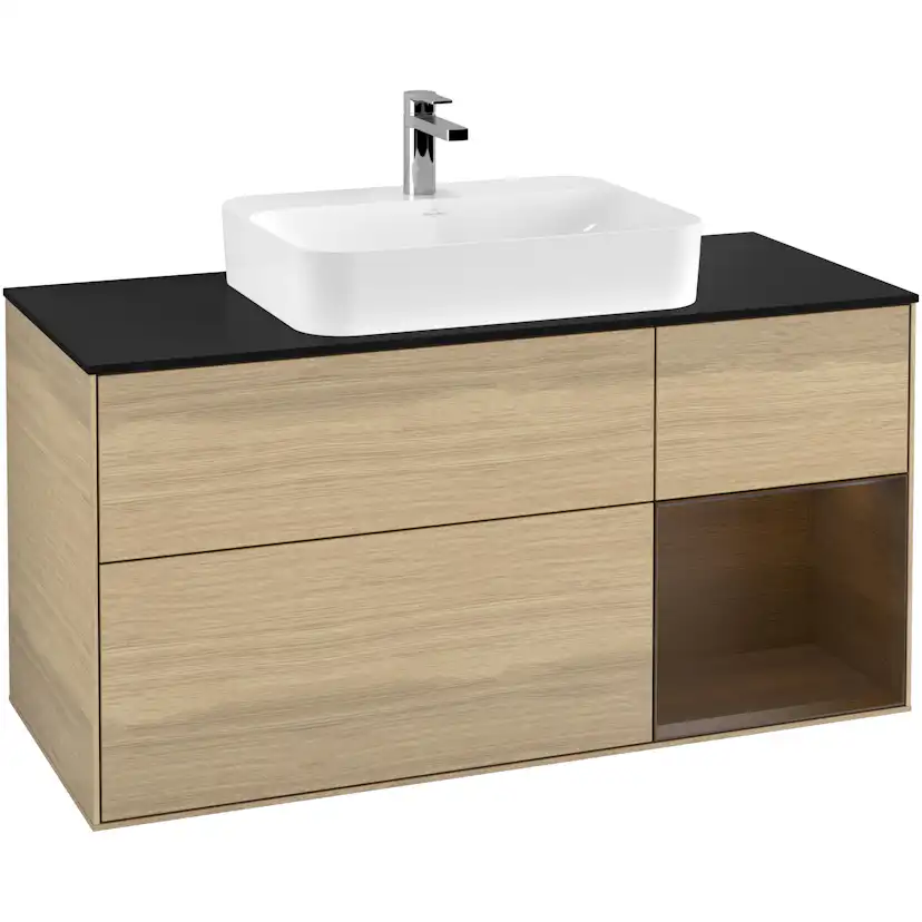 Tvättställsskåp Villeroy & Boch Finion med 3 Lådor Hylla och Bänkskiva för Ytmonterat Tvättställ