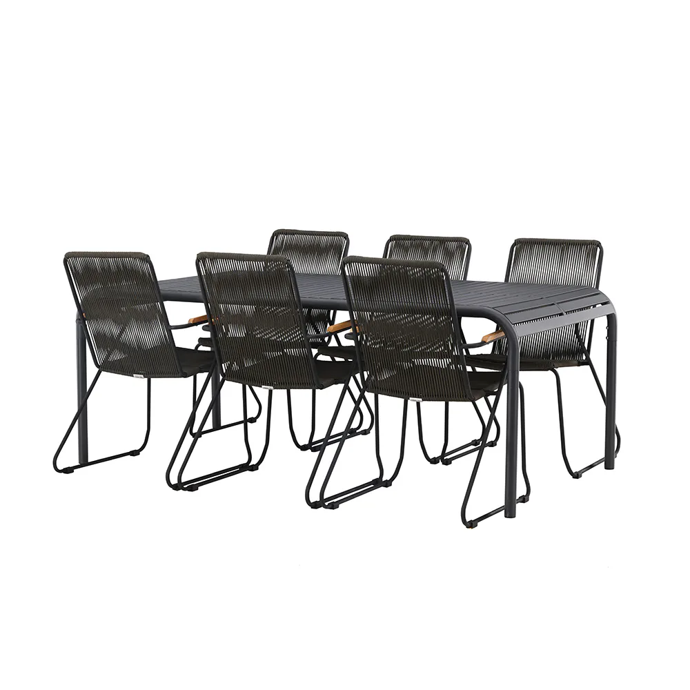 Borneo Diningtable Aluminium - Black / Rectangular 100*200* Grön