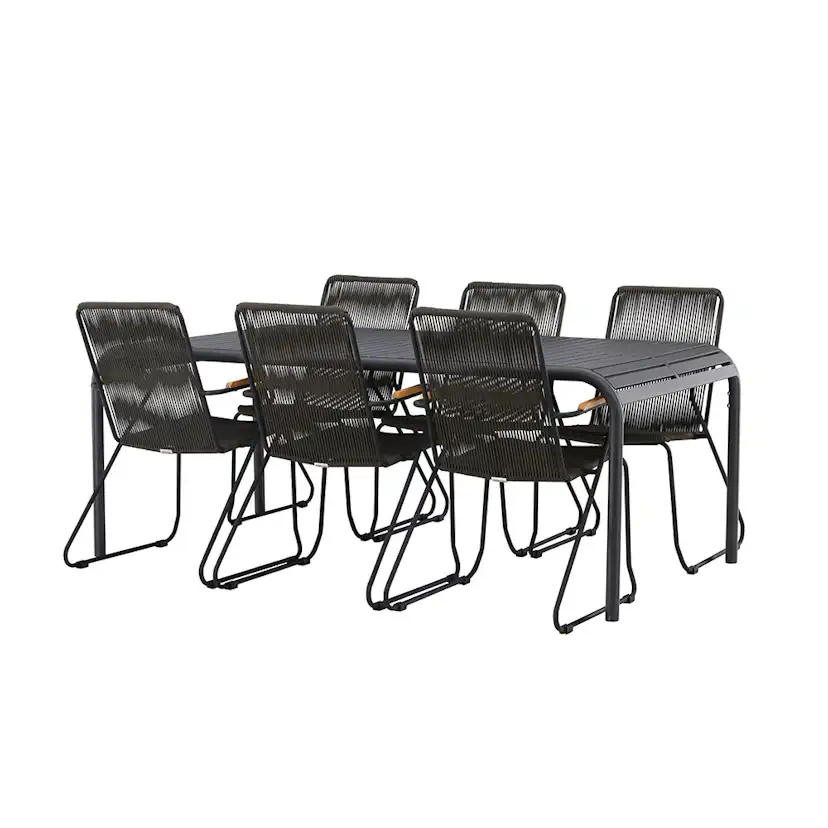 Matgrupp Venture Home Borneo Bord med 6 Bois Stolar