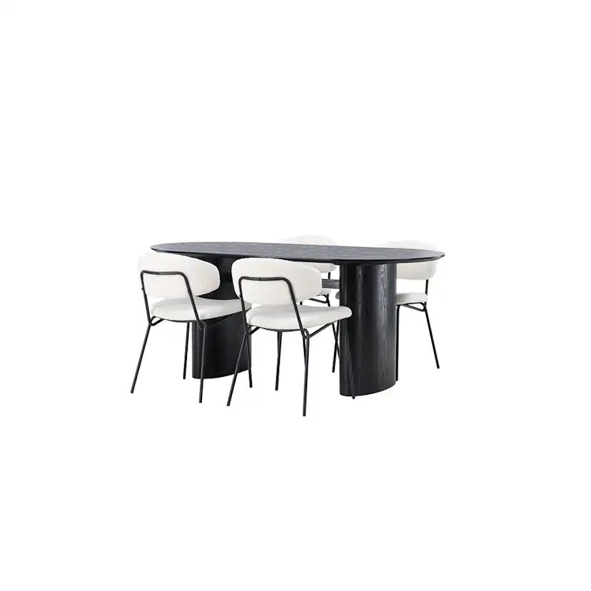 Matgrupp Venture Home Isolde med 4 st Chico stolar