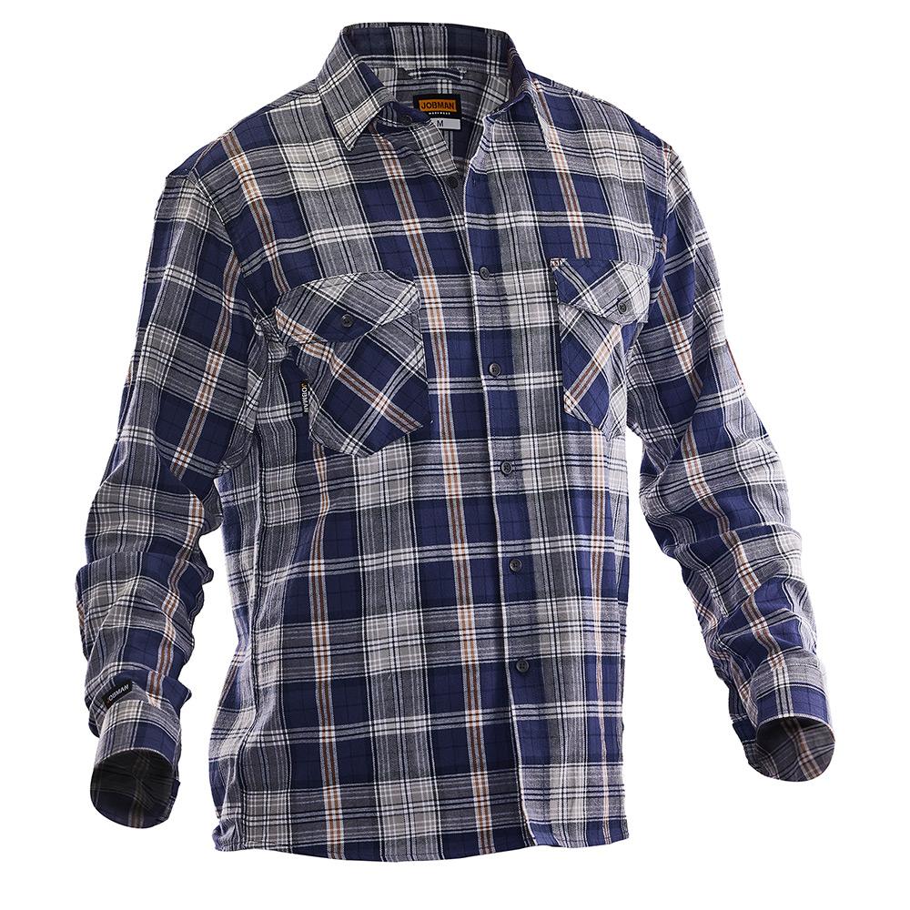 Flanellskjorta Jobman Navy/Grey 5138