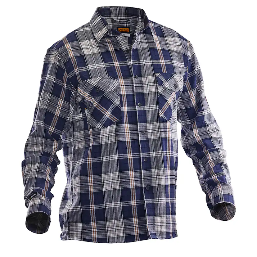 Flanellskjorta Jobman Navy/Grey 5138