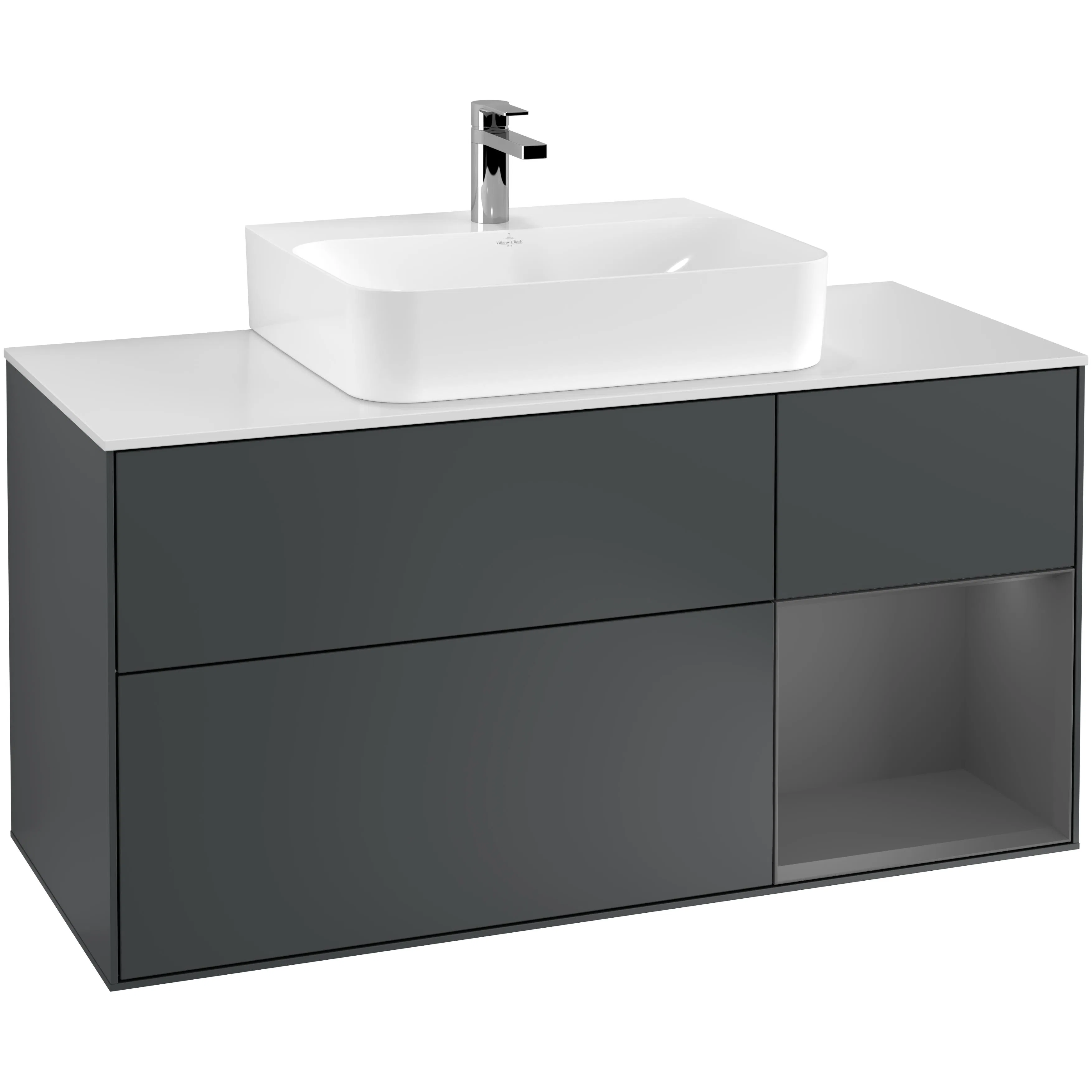 Tvättställsskåp Villeroy & Boch Finion med 3 Lådor Hylla och Bänkskiva för Centrerat Tvättställ