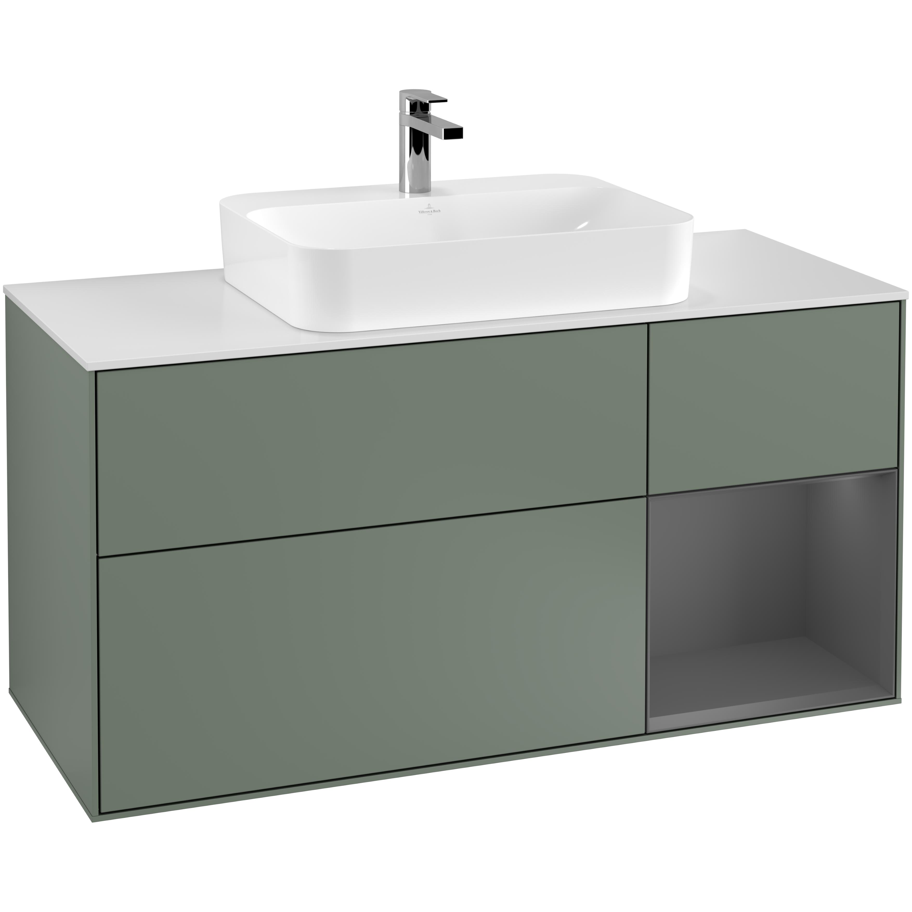 Tvättställsskåp Villeroy & Boch Finion med 3 Lådor Hylla och Bänkskiva för Ytmonterat Tvättställ