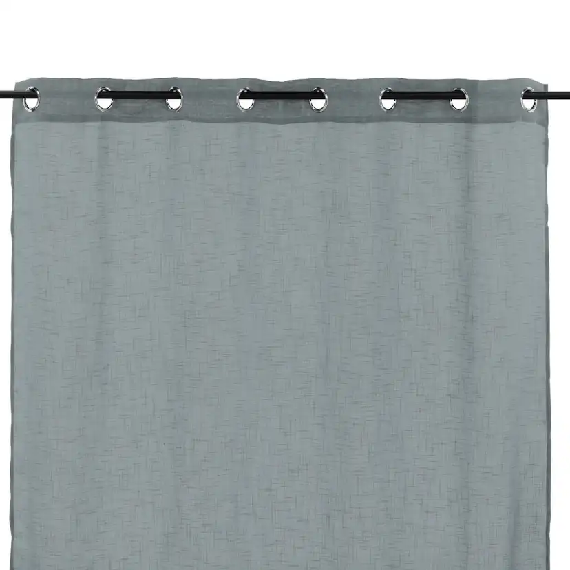 Kaya Curtain Polyester/fake linen - Grey - 140*290 - Eyelet Grå, Längd: 290 cm