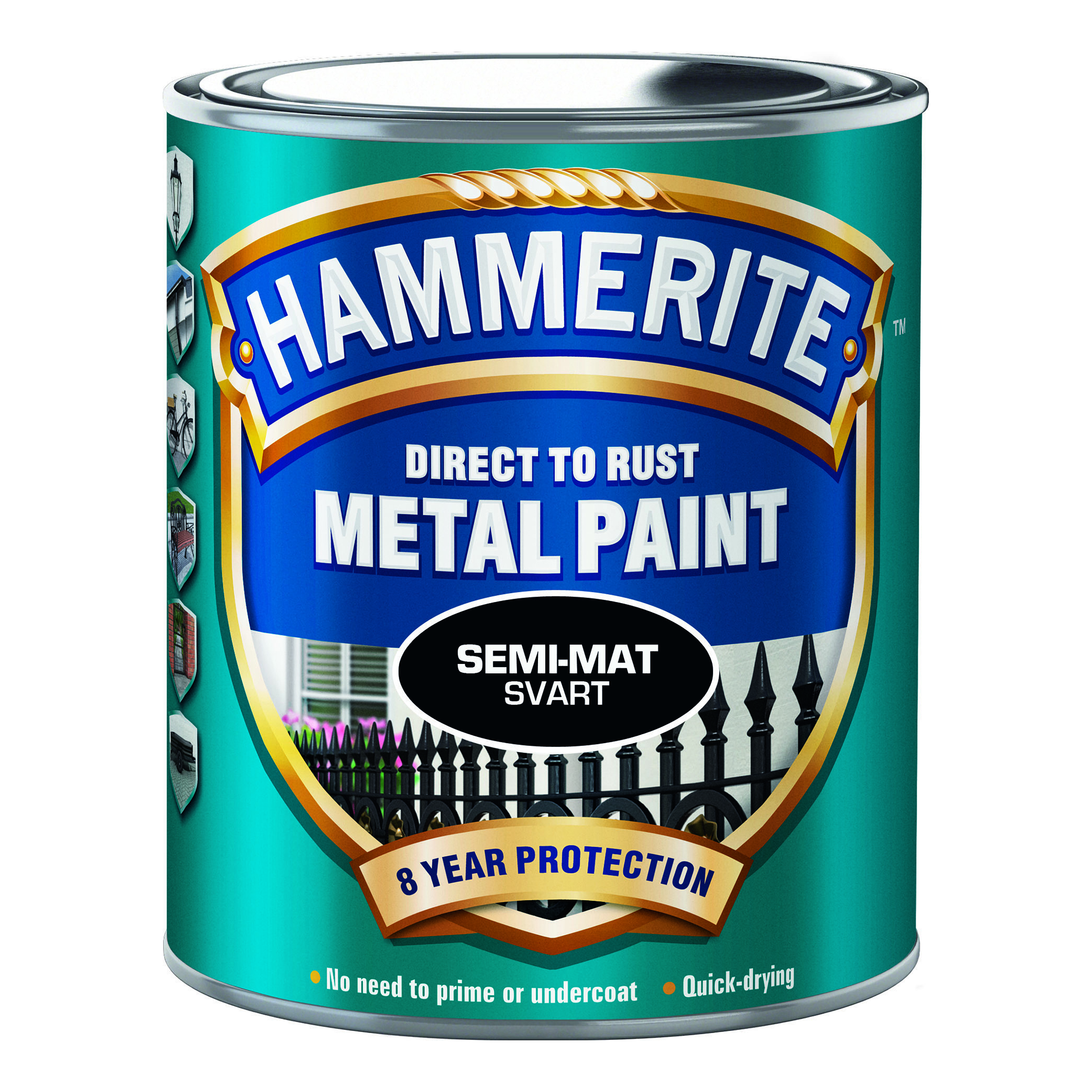 Rostskyddsfärg Hammerite Sidenmatt Svart 250ml